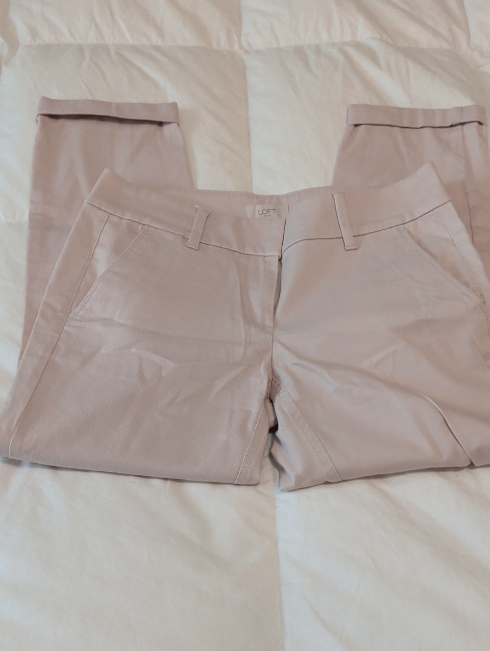 LOFT Women’s Pale Pink Slim Crop Chino